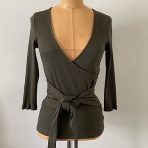 EXPRESS ribbed wrap shirt